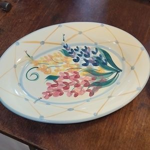 16 inch oval serving Garden View platter by Gail Pittman. J11V3.5